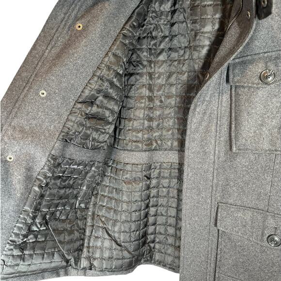 NWT Andrew Marc Dunbar Military Melton Wool Coat Charcoal Gray Small - Picture 8 of 15